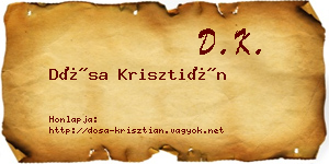 Dósa Krisztián névjegykártya